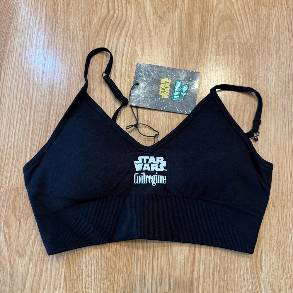 Civil Regime x Star Wars Seamless Sports Bra Black Small NWT